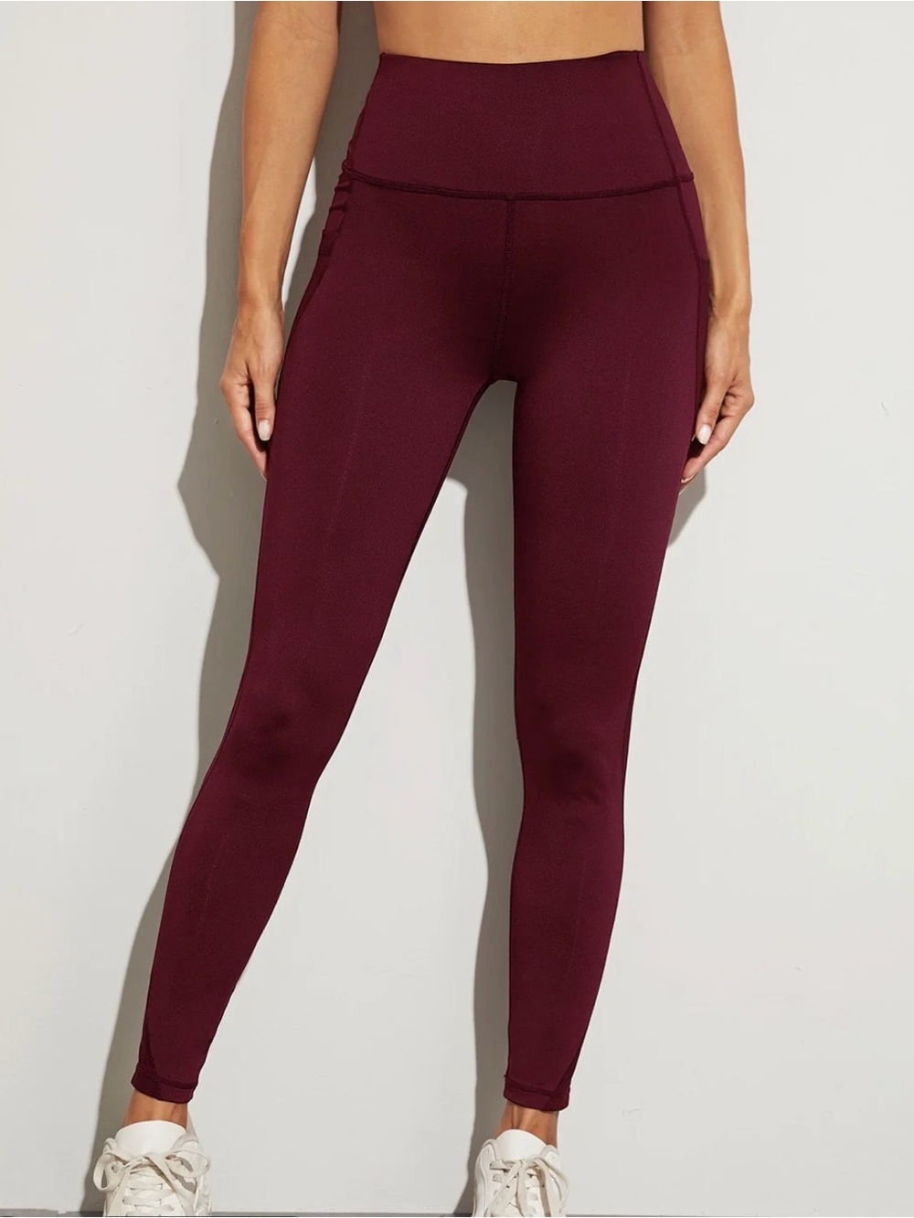 High-Rise Burgundy Active Leggings